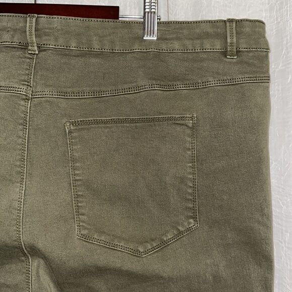 Breakers 24 Camo Olive Moth Army Green Stretch Denim Jeans - Picture 10 of 13